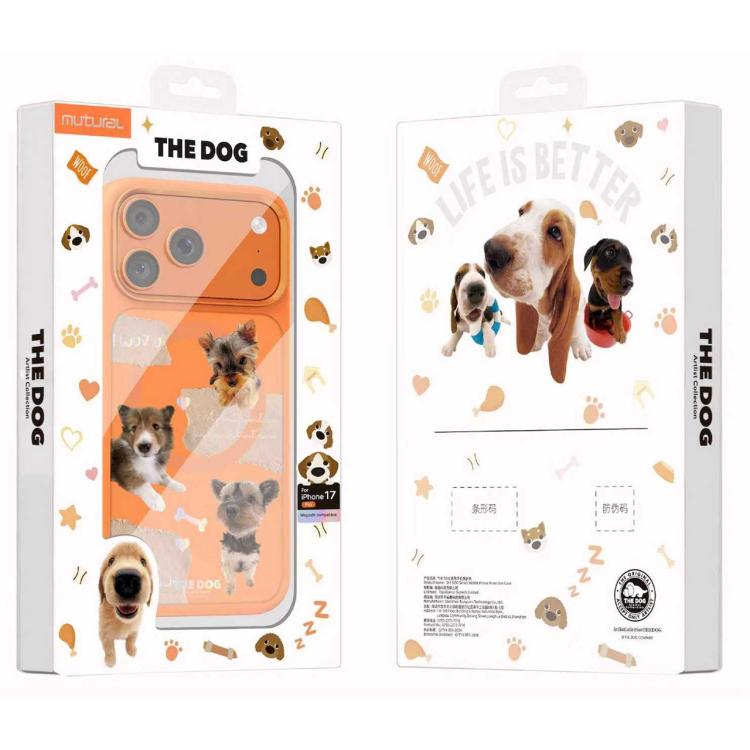 For iPhone 17 Pro Mutural Puppy Pattern Liquid Silicone Magnetic Phone Case