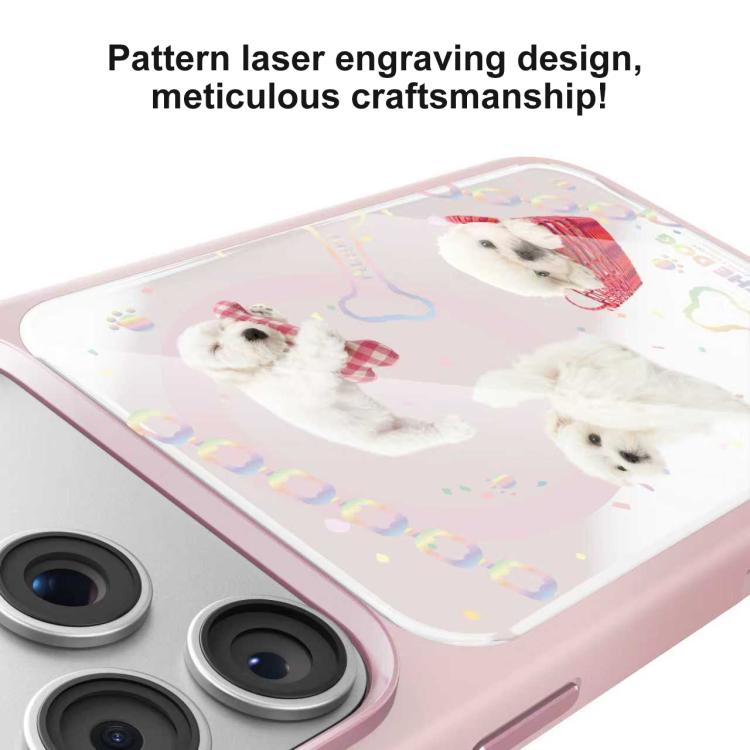 For iPhone 17 Pro Mutural Puppy Pattern Liquid Silicone Magnetic Phone Case