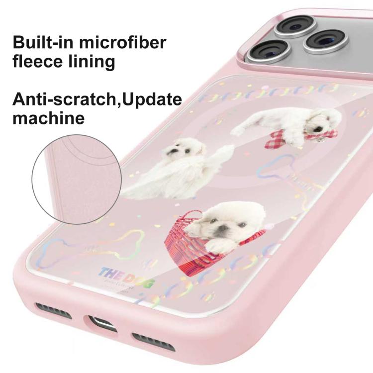 For iPhone 17 Pro Mutural Puppy Pattern Liquid Silicone Magnetic Phone Case