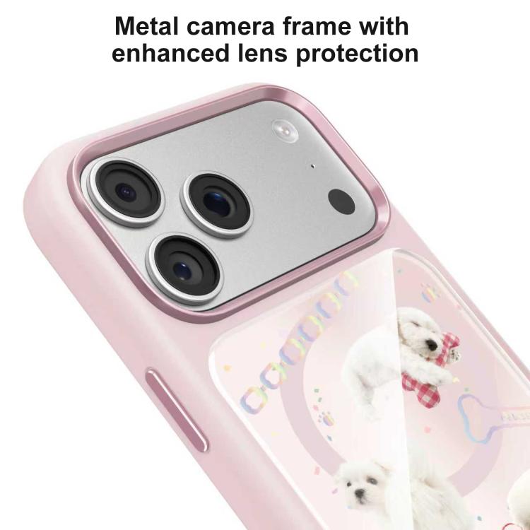 For iPhone 17 Pro Mutural Puppy Pattern Liquid Silicone Magnetic Phone Case