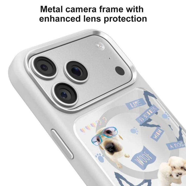 For iPhone 17 Pro Mutural Puppy Pattern Liquid Silicone Magnetic Phone Case