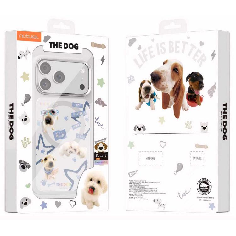 For iPhone 17 Pro Mutural Puppy Pattern Liquid Silicone Magnetic Phone Case