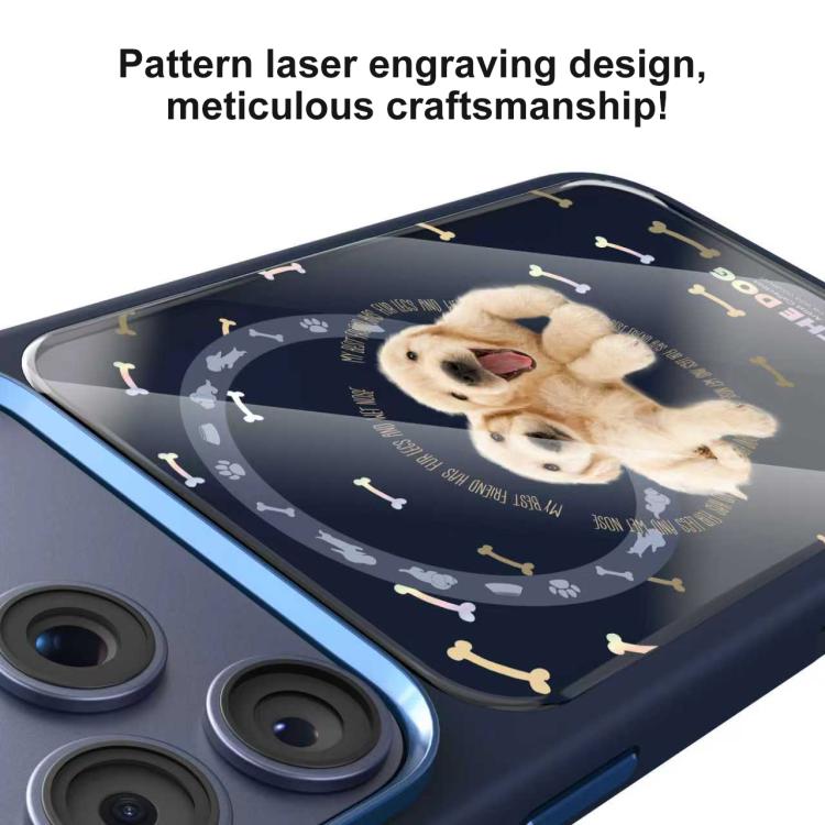 For iPhone 17 Pro Mutural Puppy Pattern Liquid Silicone Magnetic Phone Case