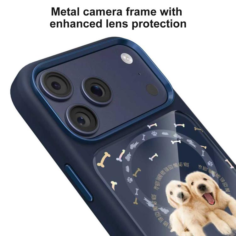 For iPhone 17 Pro Mutural Puppy Pattern Liquid Silicone Magnetic Phone Case