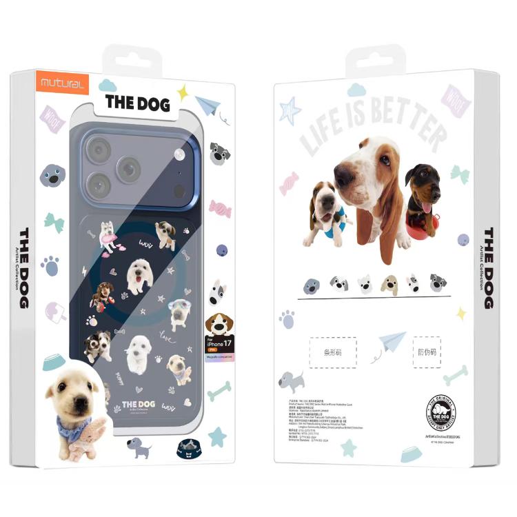 For iPhone 17 Pro Mutural Puppy Pattern Liquid Silicone Magnetic Phone Case