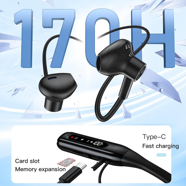 TOTU BE-5-SP 500mAh Long Battery Life Magnetic Neckband Bluetooth Sports Headphones - Black