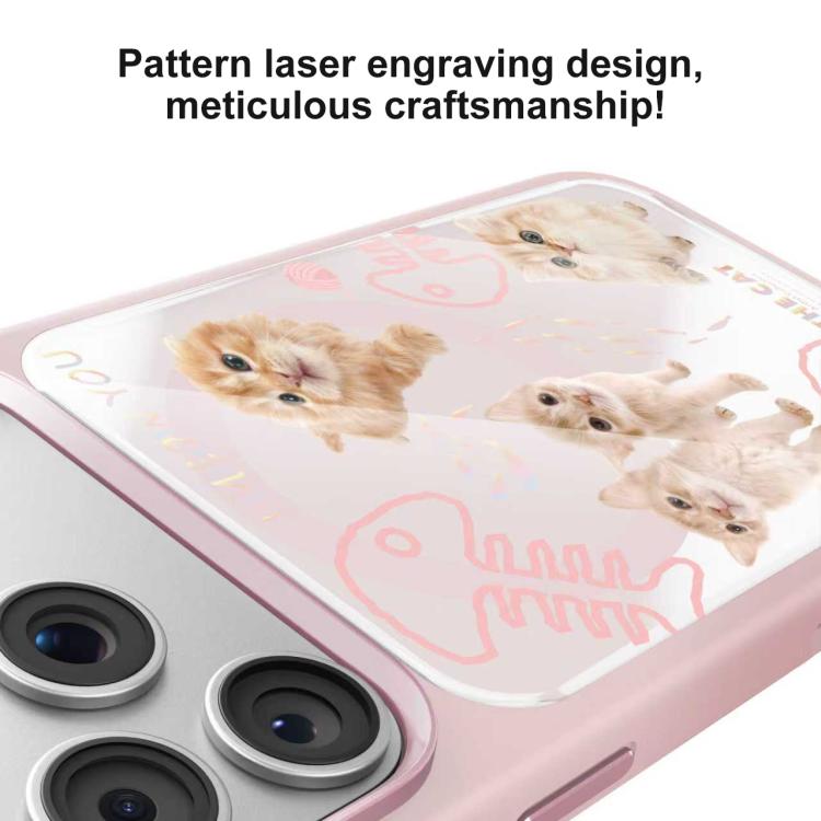 For iPhone 17 Pro Mutural Cats Pattern Liquid Silicone Magnetic Phone Case