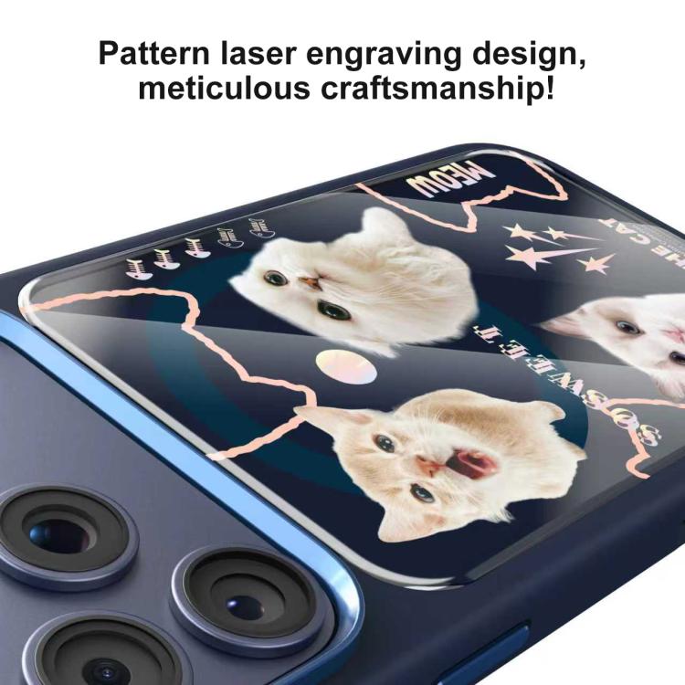 For iPhone 17 Pro Mutural Cats Pattern Liquid Silicone Magnetic Phone Case