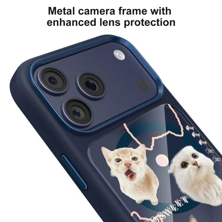 For iPhone 17 Pro Mutural Cats Pattern Liquid Silicone Magnetic Phone Case