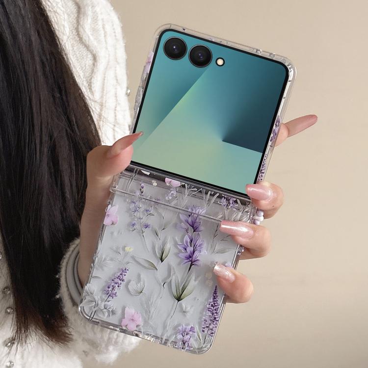 For Samsung Galaxy Z Flip7 5G Lavender Flowers Pattern Phone Case