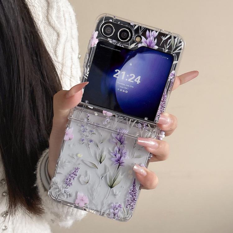 For Samsung Galaxy Z Flip6 Lavender Flowers Pattern Phone Case