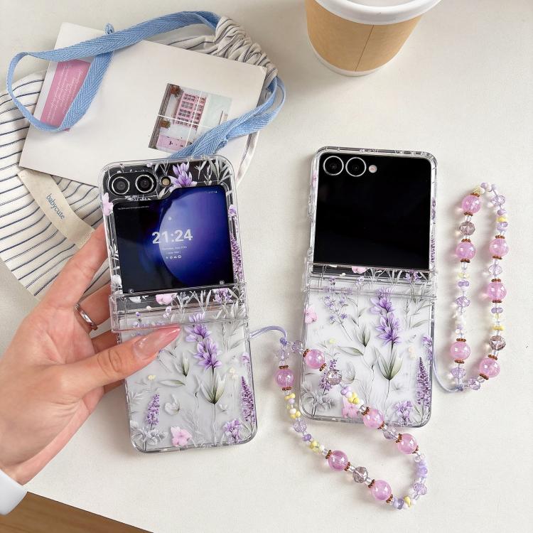 For Samsung Galaxy Z Flip6 Lavender Flowers Pattern Phone Case