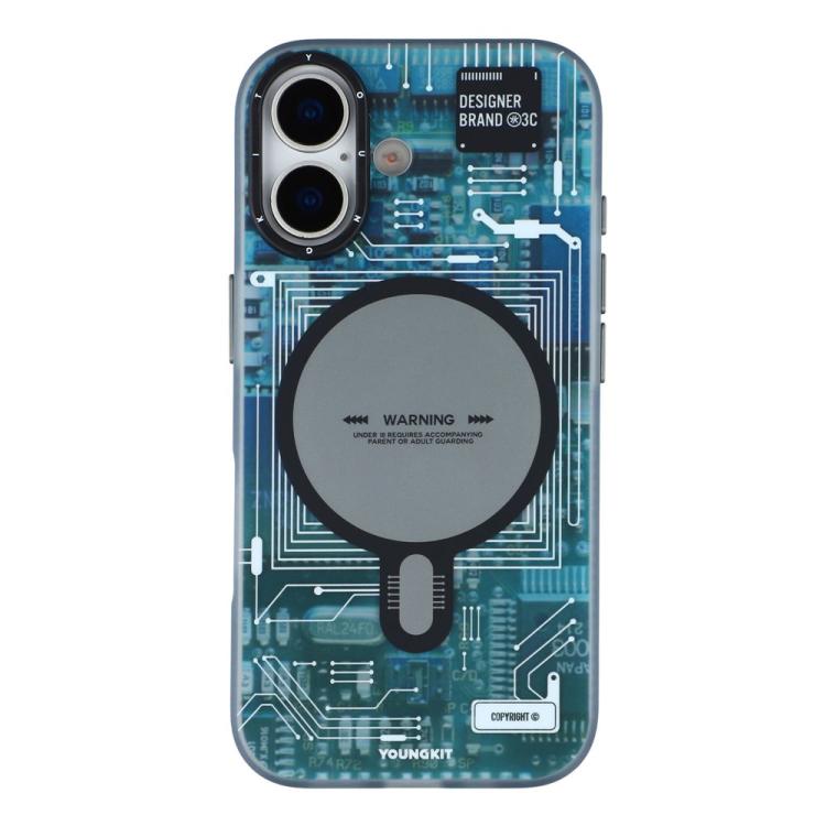 For iPhone 17 YOUNGKIT Technology Series IMD Hard PC Magnetic Phone Case
