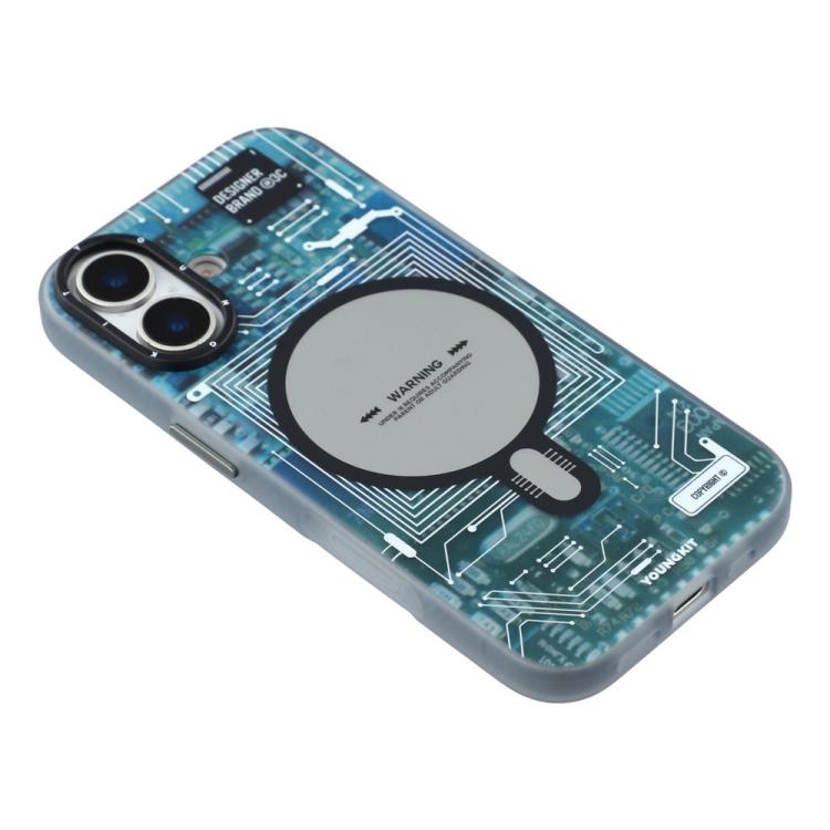 For iPhone 17 YOUNGKIT Technology Series IMD Hard PC Magnetic Phone Case