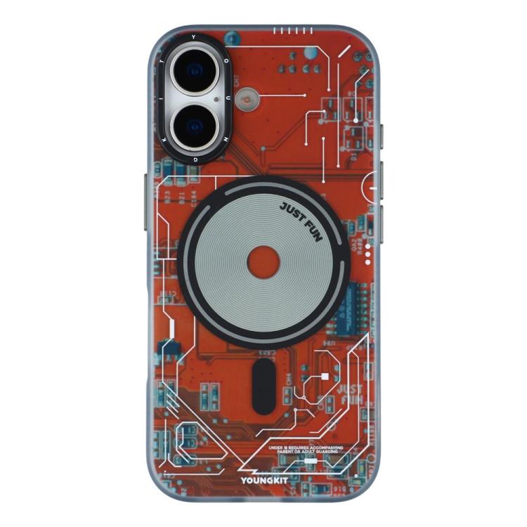 For iPhone 17 YOUNGKIT Technology Series IMD Hard PC Magnetic Phone Case