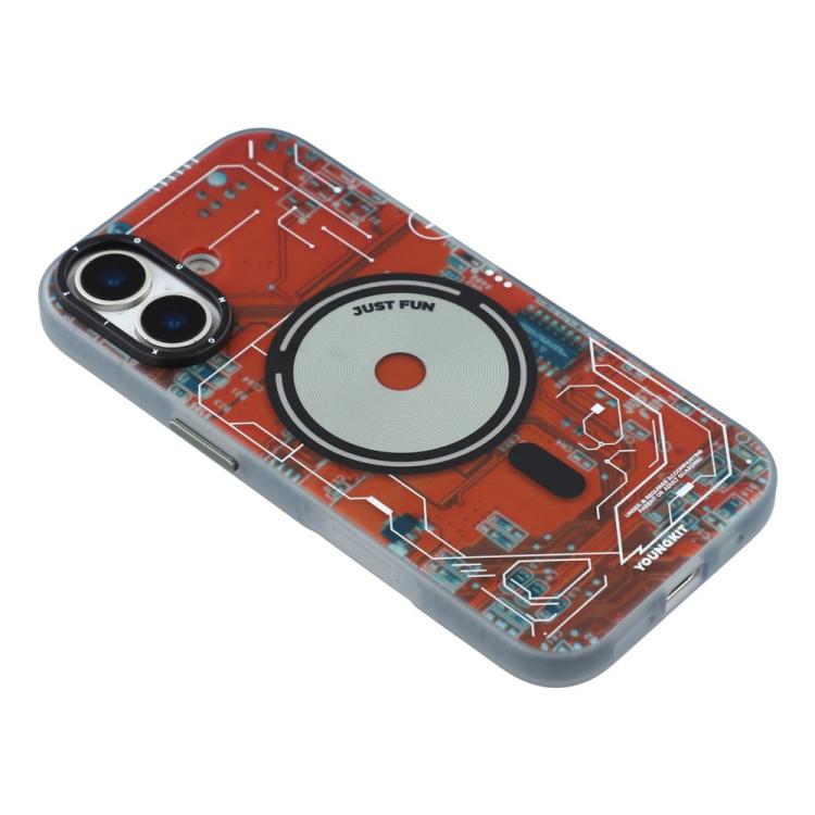 For iPhone 17 YOUNGKIT Technology Series IMD Hard PC Magnetic Phone Case