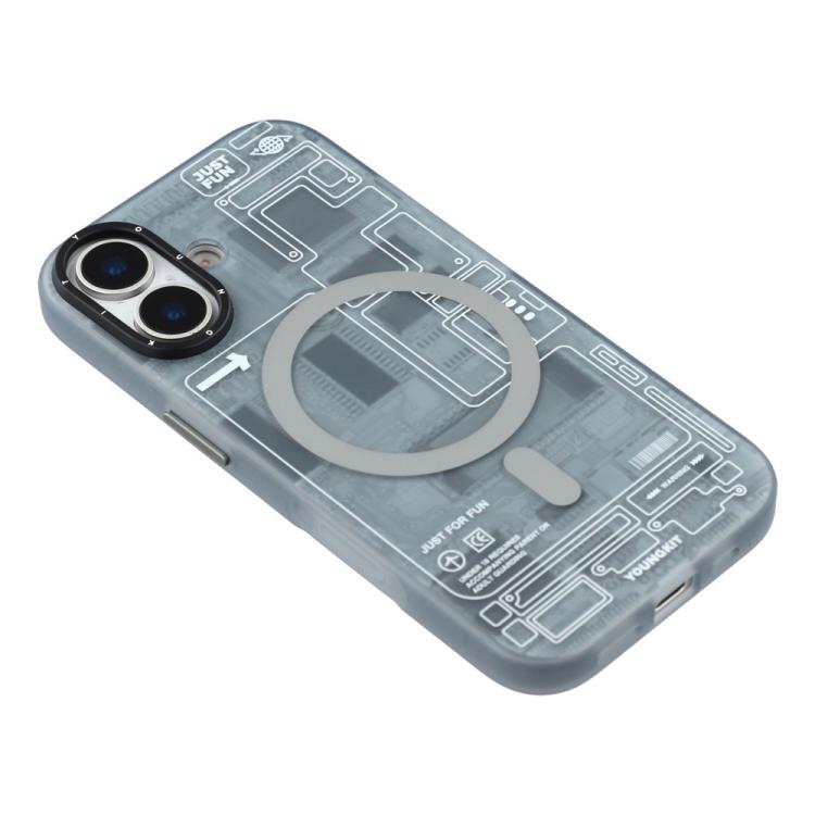 For iPhone 17 YOUNGKIT Technology Series IMD Hard PC Magnetic Phone Case
