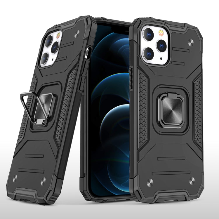 For iPhone 12 Pro Max Magnetic Armor Shockproof TPU + PC Case with Metal Ring Holder