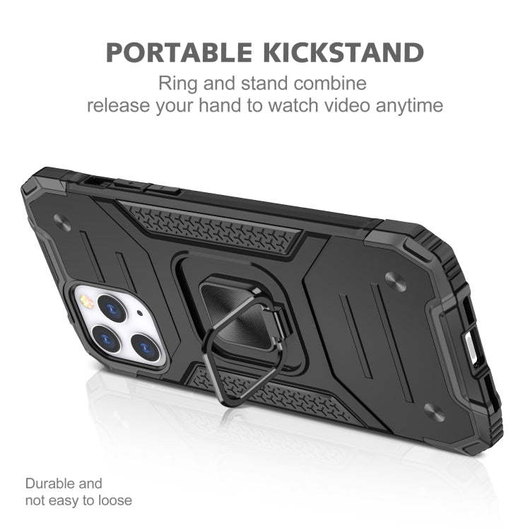 For iPhone 12 Pro Max Magnetic Armor Shockproof TPU + PC Case with Metal Ring Holder