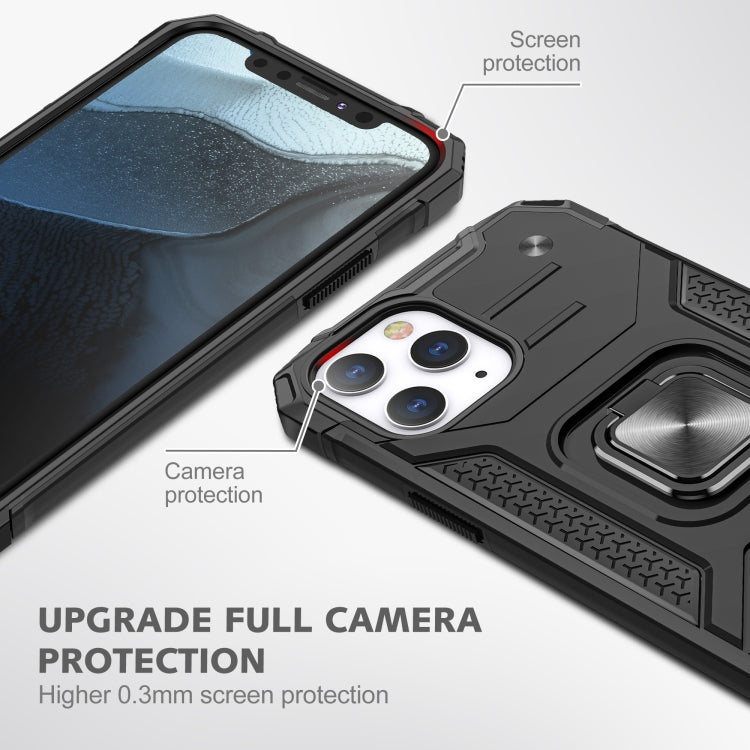 For iPhone 12 Pro Max Magnetic Armor Shockproof TPU + PC Case with Metal Ring Holder