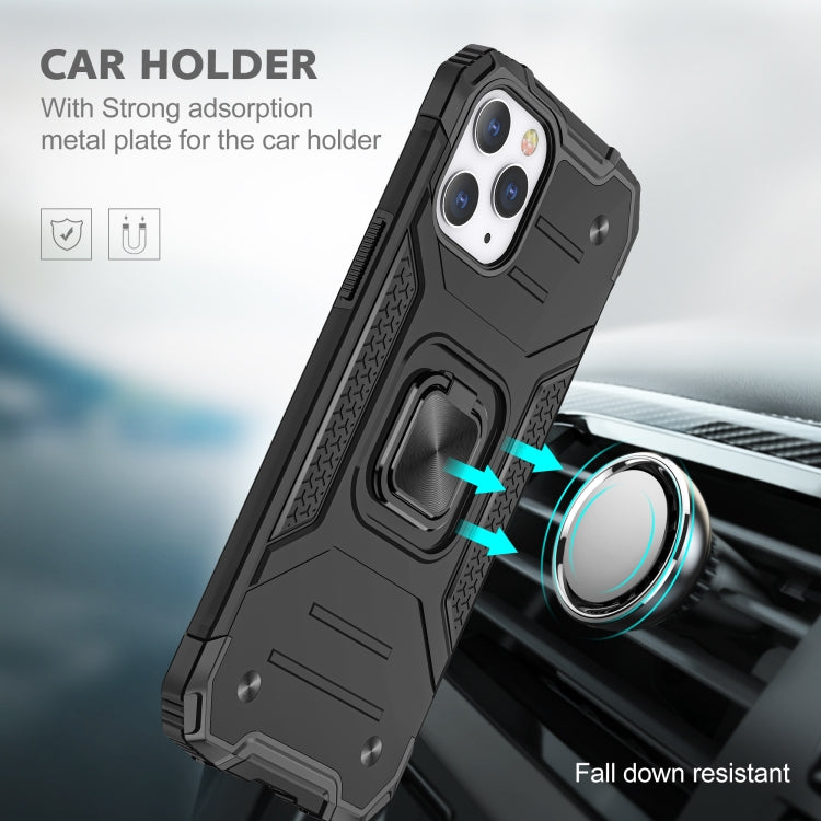 For iPhone 12 Pro Max Magnetic Armor Shockproof TPU + PC Case with Metal Ring Holder