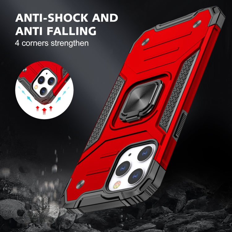 For iPhone 12 Pro Max Magnetic Armor Shockproof TPU + PC Case with Metal Ring Holder
