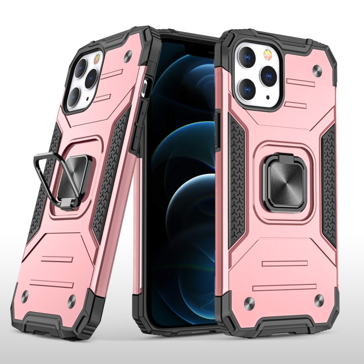 For iPhone 12 Pro Max Magnetic Armor Shockproof TPU + PC Case with Metal Ring Holder