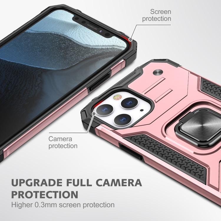 For iPhone 12 Pro Max Magnetic Armor Shockproof TPU + PC Case with Metal Ring Holder