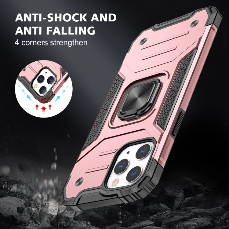 For iPhone 12 Pro Max Magnetic Armor Shockproof TPU + PC Case with Metal Ring Holder