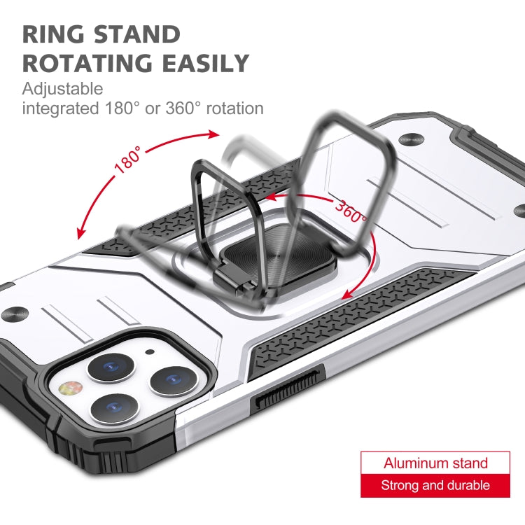 For iPhone 12 Pro Max Magnetic Armor Shockproof TPU + PC Case with Metal Ring Holder