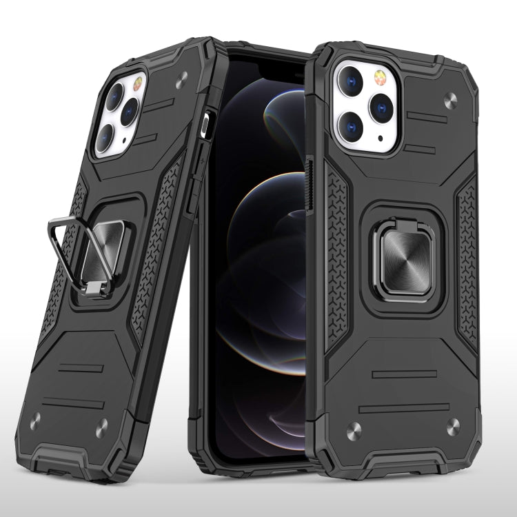 For iPhone 12 / 12 Pro Magnetic Armor Shockproof TPU + PC Case with Metal Ring Holder
