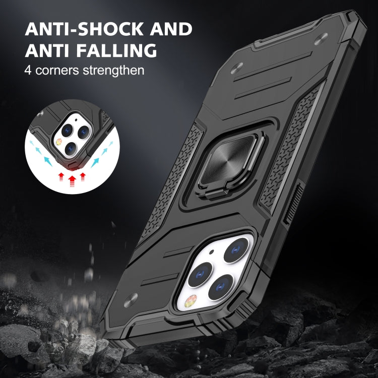 For iPhone 12 / 12 Pro Magnetic Armor Shockproof TPU + PC Case with Metal Ring Holder
