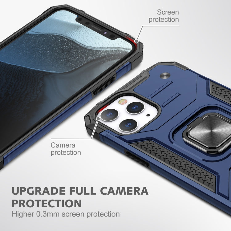 For iPhone 12 / 12 Pro Magnetic Armor Shockproof TPU + PC Case with Metal Ring Holder