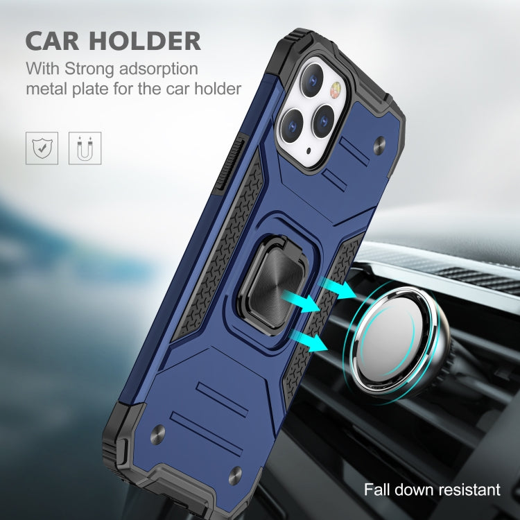 For iPhone 12 / 12 Pro Magnetic Armor Shockproof TPU + PC Case with Metal Ring Holder