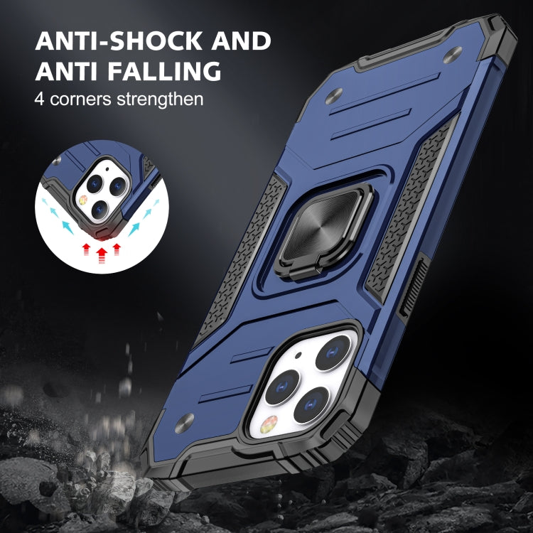 For iPhone 12 / 12 Pro Magnetic Armor Shockproof TPU + PC Case with Metal Ring Holder