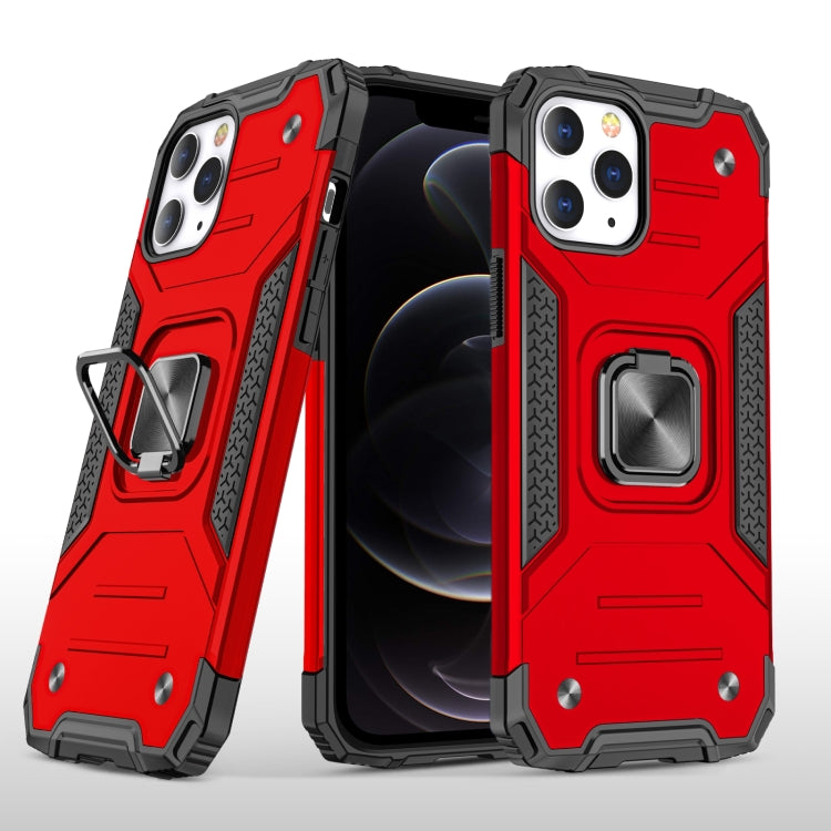 For iPhone 12 / 12 Pro Magnetic Armor Shockproof TPU + PC Case with Metal Ring Holder