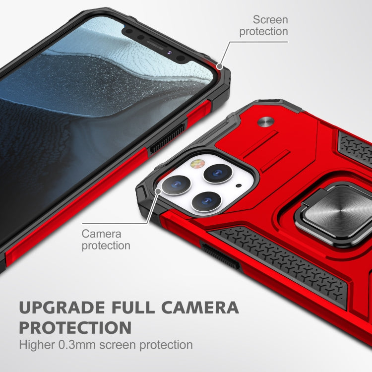 For iPhone 12 / 12 Pro Magnetic Armor Shockproof TPU + PC Case with Metal Ring Holder