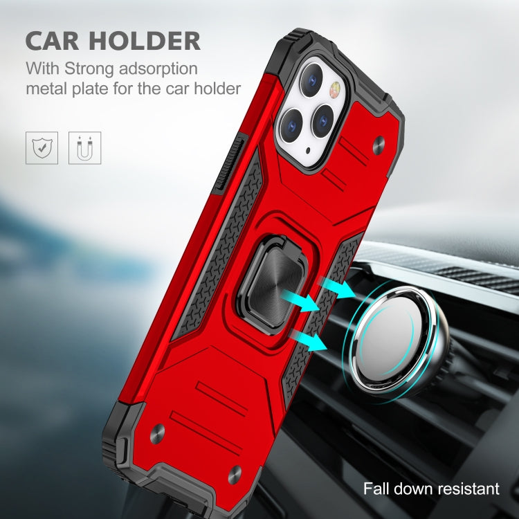 For iPhone 12 / 12 Pro Magnetic Armor Shockproof TPU + PC Case with Metal Ring Holder
