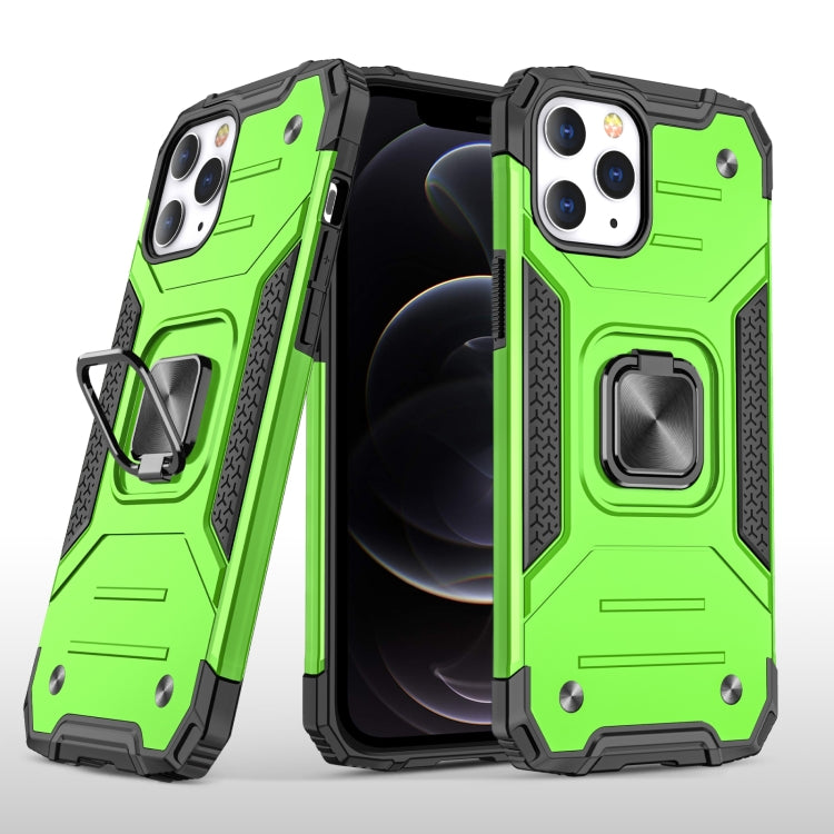 For iPhone 12 / 12 Pro Magnetic Armor Shockproof TPU + PC Case with Metal Ring Holder