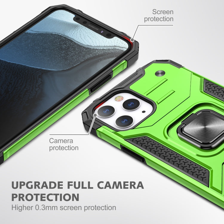 For iPhone 12 / 12 Pro Magnetic Armor Shockproof TPU + PC Case with Metal Ring Holder