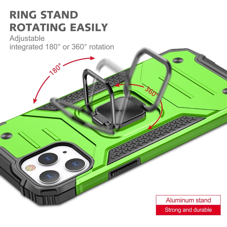 For iPhone 12 / 12 Pro Magnetic Armor Shockproof TPU + PC Case with Metal Ring Holder