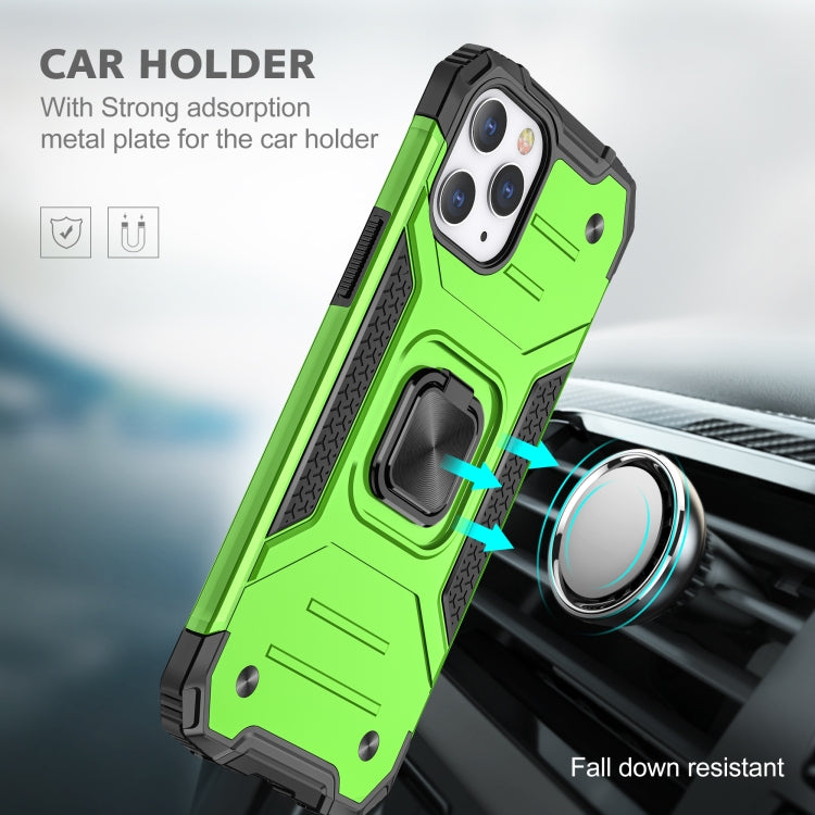 For iPhone 12 / 12 Pro Magnetic Armor Shockproof TPU + PC Case with Metal Ring Holder