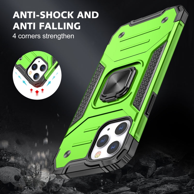 For iPhone 12 / 12 Pro Magnetic Armor Shockproof TPU + PC Case with Metal Ring Holder