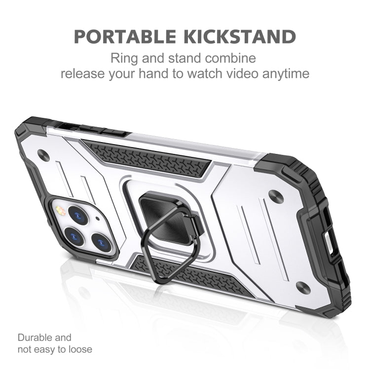 For iPhone 12 / 12 Pro Magnetic Armor Shockproof TPU + PC Case with Metal Ring Holder