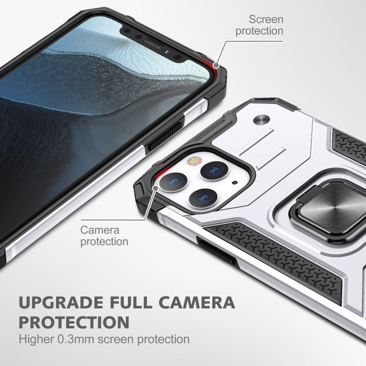 For iPhone 12 / 12 Pro Magnetic Armor Shockproof TPU + PC Case with Metal Ring Holder