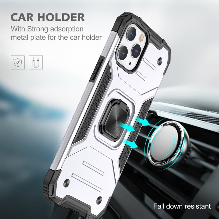 For iPhone 12 / 12 Pro Magnetic Armor Shockproof TPU + PC Case with Metal Ring Holder