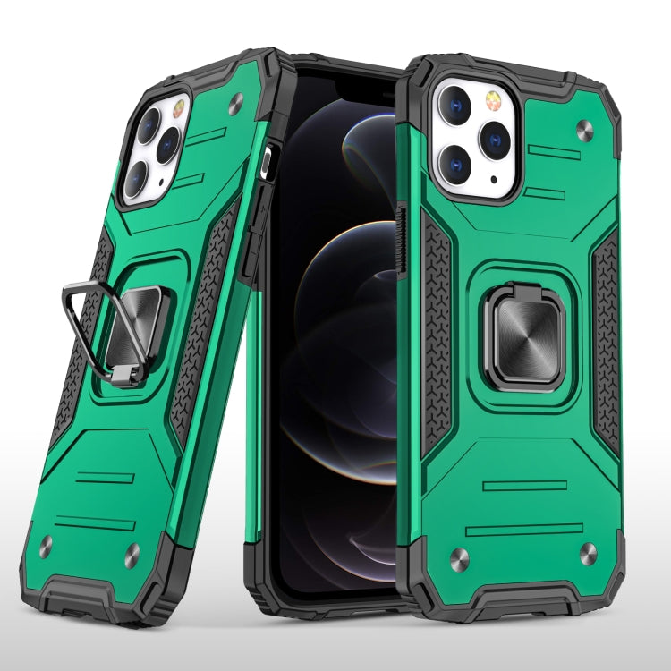 For iPhone 12 / 12 Pro Magnetic Armor Shockproof TPU + PC Case with Metal Ring Holder