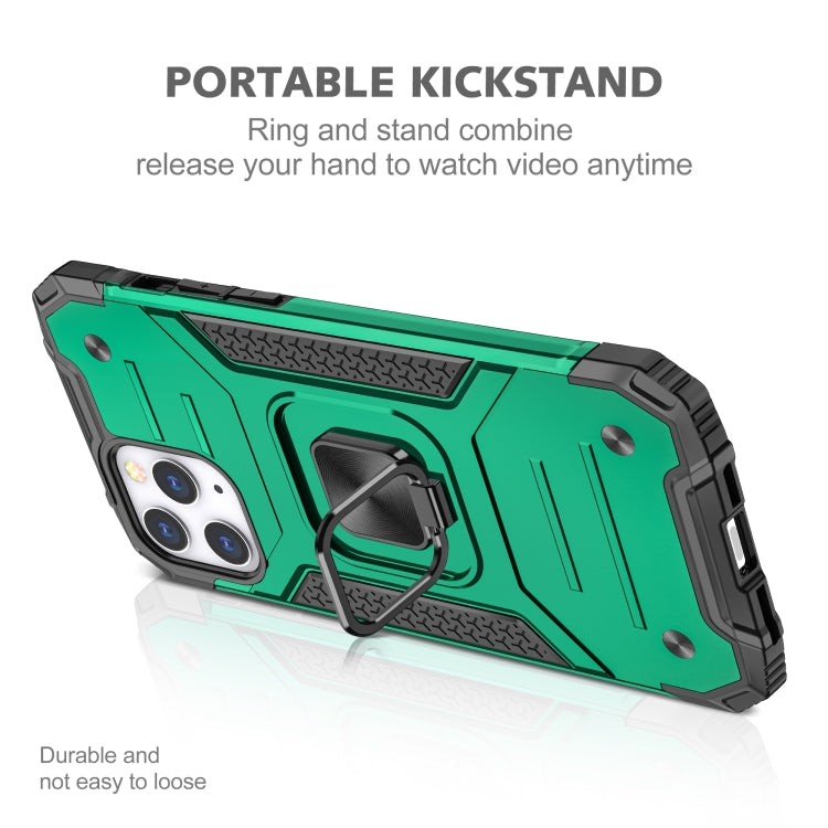 For iPhone 12 / 12 Pro Magnetic Armor Shockproof TPU + PC Case with Metal Ring Holder