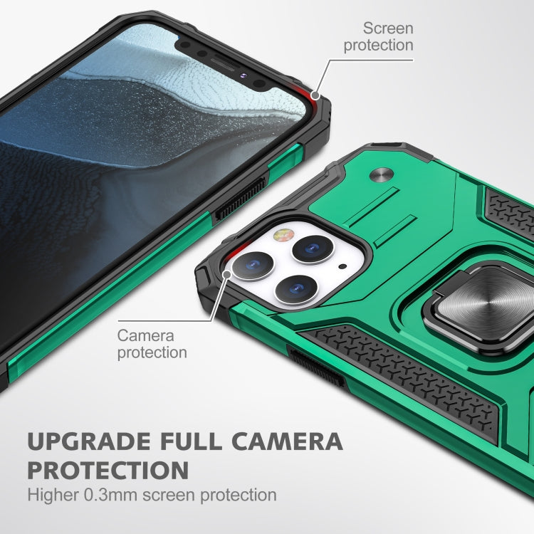 For iPhone 12 / 12 Pro Magnetic Armor Shockproof TPU + PC Case with Metal Ring Holder