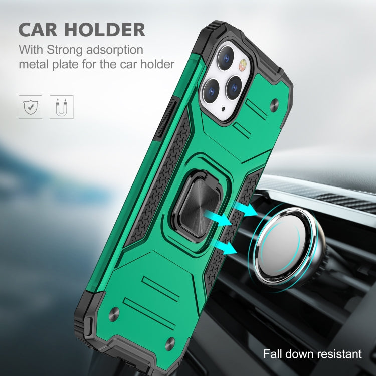 For iPhone 12 / 12 Pro Magnetic Armor Shockproof TPU + PC Case with Metal Ring Holder